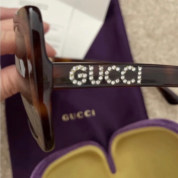 New☆ Gucci 0418S 54mm Oversize Square Sunglasses - Brown - Picture 6 of 12